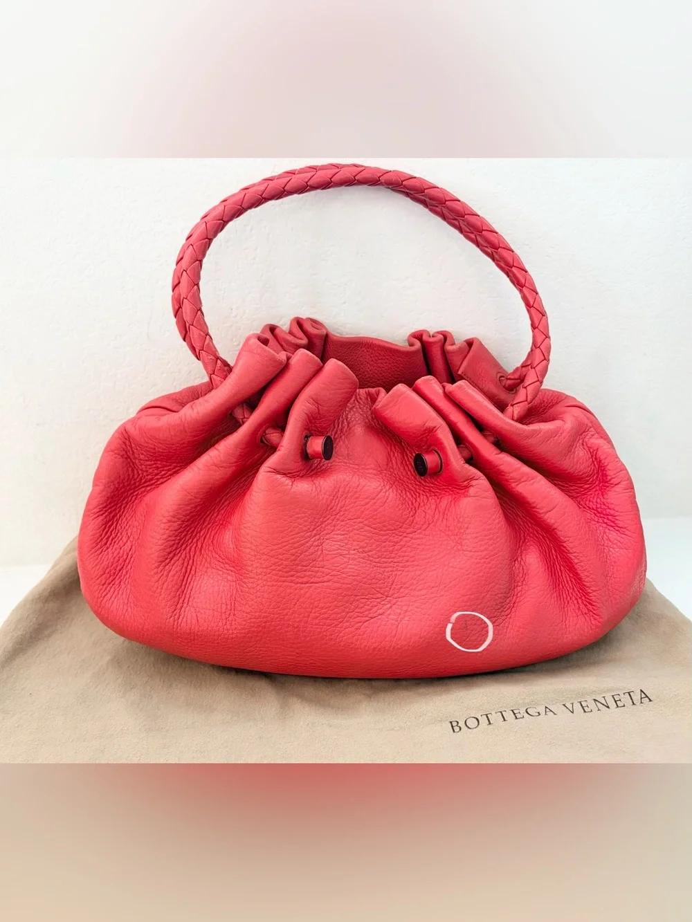 Auth BOTTEGA VENETA Coral Medium Hobo Intreciatto Leather Bag